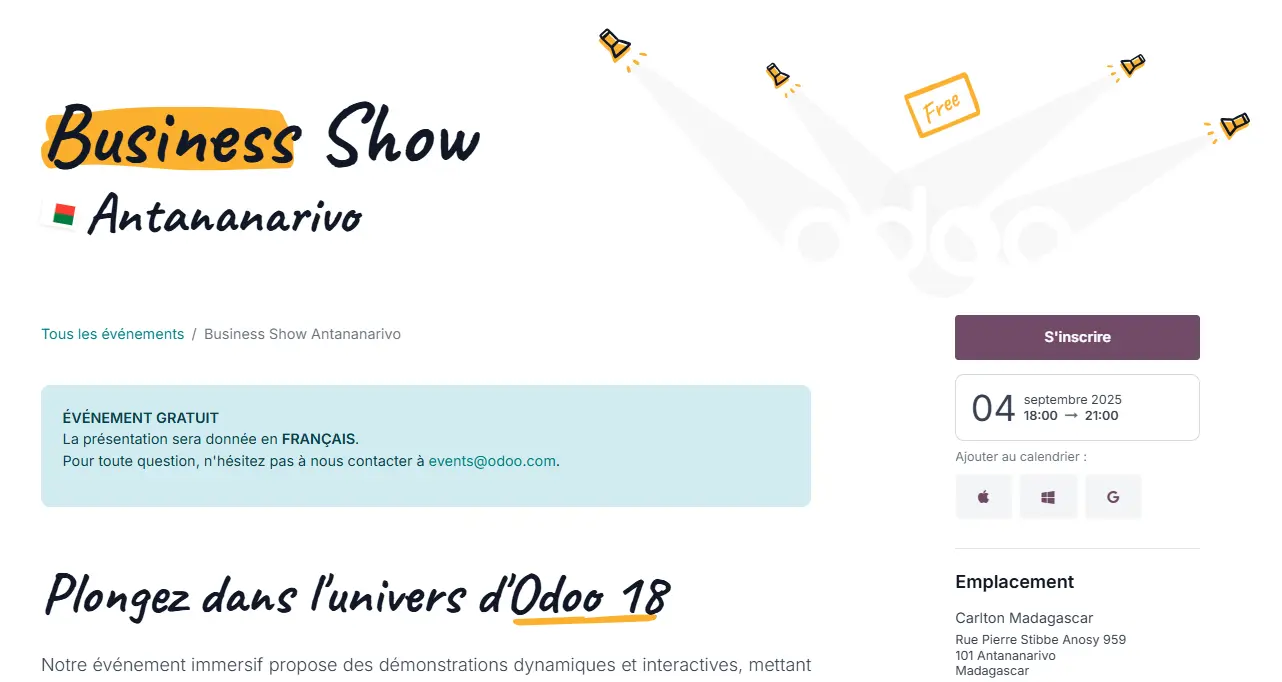 Odoo Business Show Antananarivo 2025