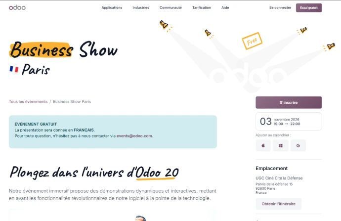 Salon Odoo Business de Paris 2026